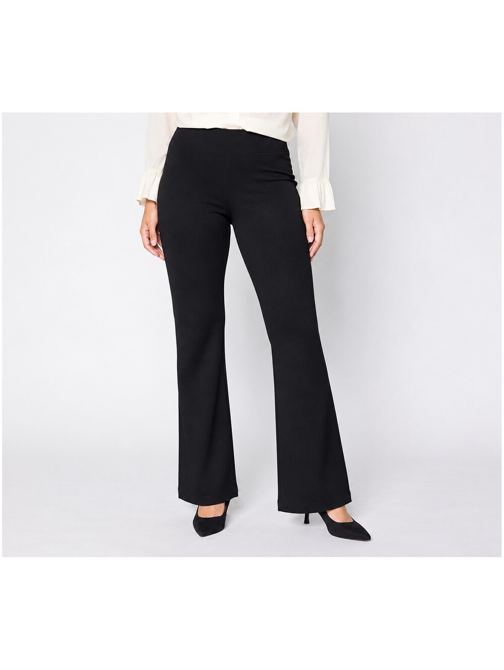 BEAUTIFUL by Lawrence Zarian Regular Silky Ponte Skinny Flare Black, Size Medium